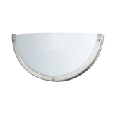 Benzara Half Moon Shaped Metal Wall Lamp with Acrylic Plate, Set of 4, White BM220704 White Metal, Acrylic BM220704