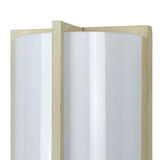 Benzara Cylindrical Shaped Metal PLC Wall Lamp with 3D Design Trim,Set of 4, White BM220706 White Metal, Acrylic BM220706