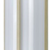 Benzara Cylindrical Shaped Metal PLC Wall Lamp with 3D Design Trim,Set of 4, White BM220706 White Metal, Acrylic BM220706