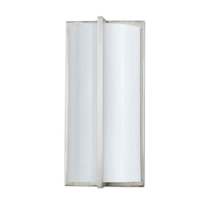 Benzara Cylindrical Shape PLC Wall Lamp with 3D Design, Set of 4, Silver and White BM220707 White, Silver Metal, Acrylic BM220707
