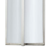 Benzara Cylindrical Shape PLC Wall Lamp with 3D Design, Set of 4, Silver and White BM220707 White, Silver Metal, Acrylic BM220707