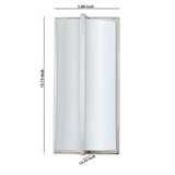 Benzara Cylindrical Shape PLC Wall Lamp with 3D Design, Set of 4, Silver and White BM220707 White, Silver Metal, Acrylic BM220707