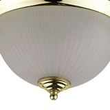 Benzara Metal Ceiling Lamp with Dome Shaped Shade and Finial Top, Clear and Gold BM220710 Clear, Gold Metal, Glass BM220710