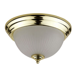 Benzara Metal Ceiling Lamp with Dome Shaped Shade and Finial Top, Clear and Gold BM220710 Clear, Gold Metal, Glass BM220710