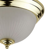 Benzara Metal Ceiling Lamp with Dome Shaped Shade and Finial Top, Clear and Gold BM220710 Clear, Gold Metal, Glass BM220710