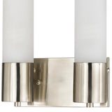 Benzara Cylindrical Dual Lighting Wall Lamp with Switch, Set of 2, Silver and White BM220720 White, Silver Glass, Metal BM220720