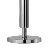 Benzara Metal Table Lamp with Tubular Support and Push Through Switch, Silver BM220722 Silver Metal, Fabric BM220722