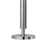 Benzara Metal Table Lamp with Tubular Support and Push Through Switch, Silver BM220723 Silver Metal, Fabric BM220723