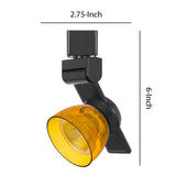 Benzara 12W Integrated LED Track Fixture with Polycarbonate Head, Black and Yellow BM220777 Black, Yellow Metal, Polycarbonate BM220777