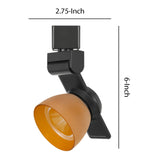 Benzara 12W Integrated LED Track Fixture with Polycarbonate Head, Black and Orange BM220778 Black, Orange Metal, Polycarbonate BM220778