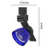 Benzara 12W Integrated LED Track Fixture with Polycarbonate Head, Black and Blue BM220779 Black, Blue Metal, Polycarbonate BM220779