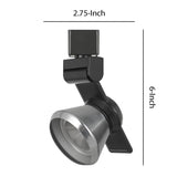 Benzara 12W Integrated LED Metal Track Fixture with Cone Head, Black and Silver BM220782 Black, Silver Metal BM220782