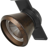 Benzara 12W Integrated LED Metal Track Fixture with Cone Head, Black and Bronze BM220784 Black, Bronze Metal BM220784