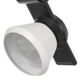 Benzara 12W Integrated LED Metal Track Fixture with Cone Head, Black and White BM220785 Black, White Metal BM220785