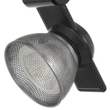 Benzara 12W Integrated LED Metal Track Fixture with Mesh Head, Black and Silver BM220787 Black and Silver Metal BM220787