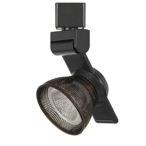 Benzara 12W Integrated LED Metal Track Fixture with Mesh Head, Black and Bronze BM220789 Black, Bronze Metal BM220789