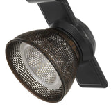 Benzara 12W Integrated LED Metal Track Fixture with Mesh Head, Black and Bronze BM220789 Black, Bronze Metal BM220789