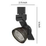 Benzara 12W Integrated LED Metal Track Fixture with Mesh Head, Black and Bronze BM220789 Black, Bronze Metal BM220789