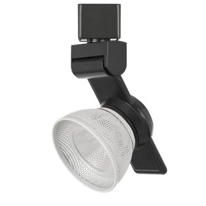 Benzara 12W Integrated LED Metal Track Fixture with Mesh Head, Black and White BM220790 Black, White Metal BM220790