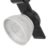 Benzara 12W Integrated LED Metal Track Fixture with Mesh Head, Black and White BM220790 Black, White Metal BM220790