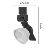 Benzara 12W Integrated LED Metal Track Fixture with Mesh Head, Black and White BM220790 Black, White Metal BM220790