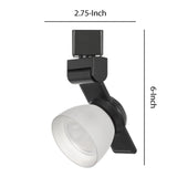 Benzara 12W Integrated LED Track Fixture with Polycarbonate Head, Black and White BM220792 Black, White Metal, Polycarbonate BM220792