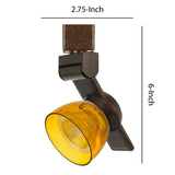 Benzara 12W Integrated LED Track Fixture with Polycarbonate Head, Bronze and Yellow BM220793 Bronze, Yellow Metal, Polycarbonate BM220793