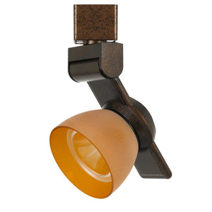 Benzara 12W Integrated LED Track Fixture with Polycarbonate Head, Bronze and Orange BM220794 Bronze, Orange Metal, Polycarbonate BM220794