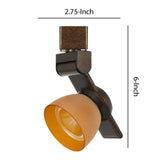 Benzara 12W Integrated LED Track Fixture with Polycarbonate Head, Bronze and Orange BM220794 Bronze, Orange Metal, Polycarbonate BM220794