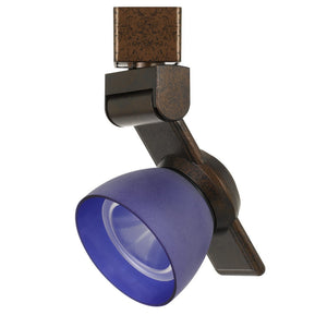 Benzara 12W Integrated Metal and Polycarbonate LED Track Fixture, Bronze and Blue BM220796 Bronze, Blue Metal, Polycarbonate BM220796