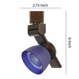 Benzara 12W Integrated Metal and Polycarbonate LED Track Fixture, Bronze and Blue BM220796 Bronze, Blue Metal, Polycarbonate BM220796