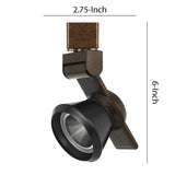 Benzara 12W Integrated LED Metal Track Fixture with Cone Head, Bronze and Black BM220797 Bronze, Black Metal BM220797