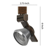 Benzara 12W Integrated LED Metal Track Fixture with Cone Head, Bronze and Silver BM220798 Bronze, Silver Metal BM220798