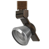 Benzara 12W Integrated LED Metal Track Fixture with Cone Head, Bronze and Silver BM220798 Bronze, Silver Metal BM220798