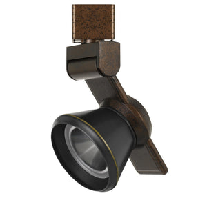 Benzara 12W Integrated  Cone Head LED Metal Track Fixture, Bronze and Black BM220799 Bronze, Black Metal BM220799