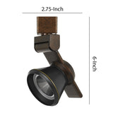 Benzara 12W Integrated  Cone Head LED Metal Track Fixture, Bronze and Black BM220799 Bronze, Black Metal BM220799