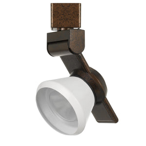 Benzara 12W Integrated LED Metal Track Fixture with Cone Head, Bronze and White BM220801 Bronze, White Metal BM220801