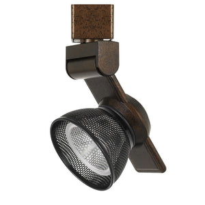 Benzara 12W Integrated LED Metal Track Fixture with Mesh Head, Bronze and Black BM220802 Bronze, Black Metal BM220802