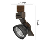 Benzara 12W Integrated LED Metal Track Fixture with Mesh Head, Bronze and Black BM220802 Bronze, Black Metal BM220802