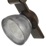 Benzara 12W Integrated LED Metal Track Fixture with Mesh Head, Bronze and Silver BM220803 Bronze, Silver Metal BM220803