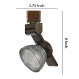 Benzara 12W Integrated LED Metal Track Fixture with Mesh Head, Bronze and Silver BM220803 Bronze, Silver Metal BM220803