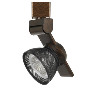 Benzara 12W Integrated LED Metal Track Fixture with Mesh Head,Bronze and Dark Black BM220804 Bronze, Black Metal BM220804