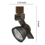 Benzara 12W Integrated LED Metal Track Fixture with Mesh Head,Bronze and Dark Black BM220804 Bronze, Black Metal BM220804