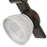 Benzara 12W Integrated LED Metal Track Fixture with Mesh Head, Bronze and White BM220806 Bronze, White Metal BM220806