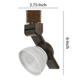 Benzara 12W Integrated LED Metal Track Fixture with Mesh Head, Bronze and White BM220806 Bronze, White Metal BM220806