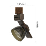 Benzara 12W Integrated LED Track Fixture with Polycarbonate Head, Bronze and Black BM220807 Bronze, Black Metal, Polycarbonate BM220807