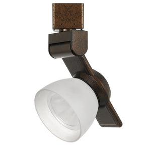 Benzara 12W Integrated LED Track Fixture with Polycarbonate Head, Bronze and White BM220808 Bronze, White Metal, Polycarbonate BM220808