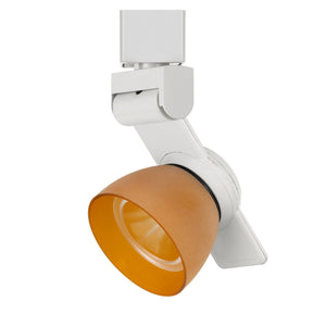 Benzara 12W Integrated LED Track Fixture with Polycarbonate Head, White and Orange BM220810 White, Orange Metal, Polycarbonate BM220810