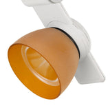 Benzara 12W Integrated LED Track Fixture with Polycarbonate Head, White and Orange BM220810 White, Orange Metal, Polycarbonate BM220810