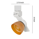 Benzara 12W Integrated LED Track Fixture with Polycarbonate Head, White and Orange BM220810 White, Orange Metal, Polycarbonate BM220810